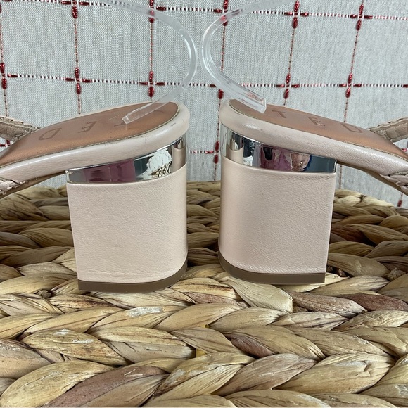 TED BAKER London “Emmalii” Strappy Slide Sandal Nude Pink Leather Braided Sz 7 - Picture 7 of 10